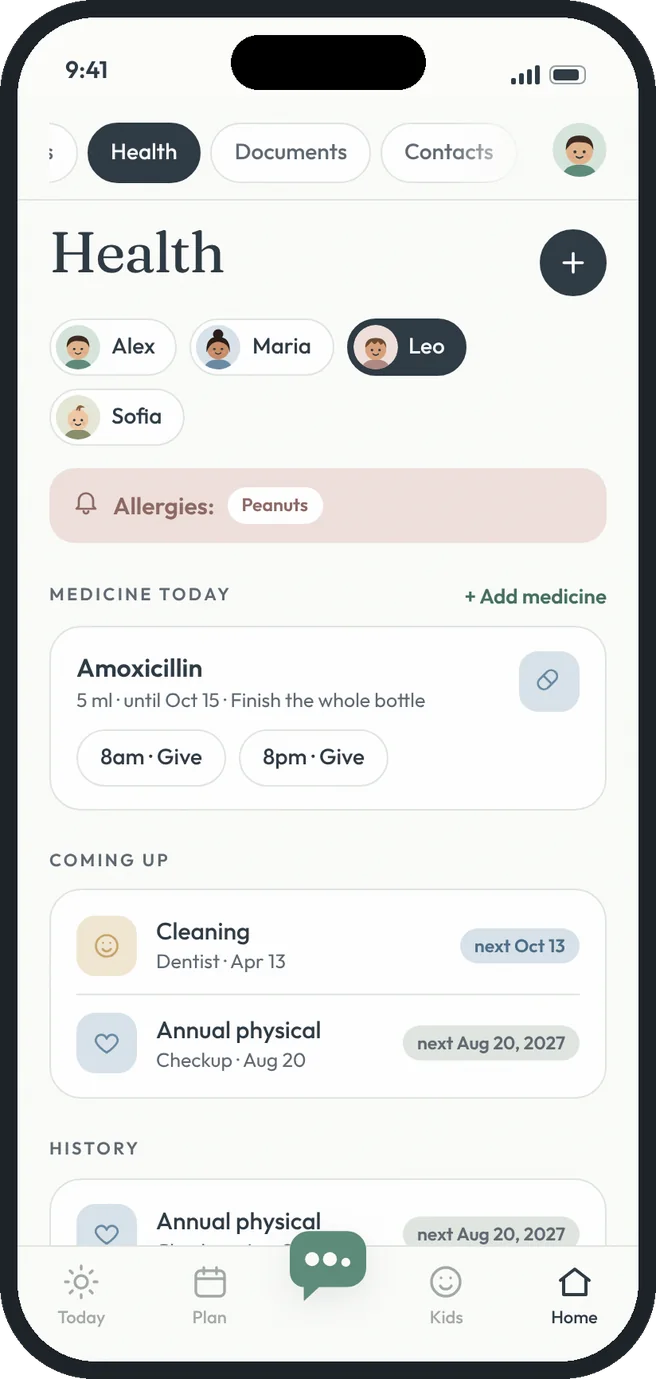 Health and medicine screen